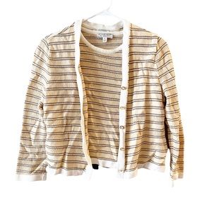 ST. JOHN Wool Blend Knit Tank Top and Cardigan Combo